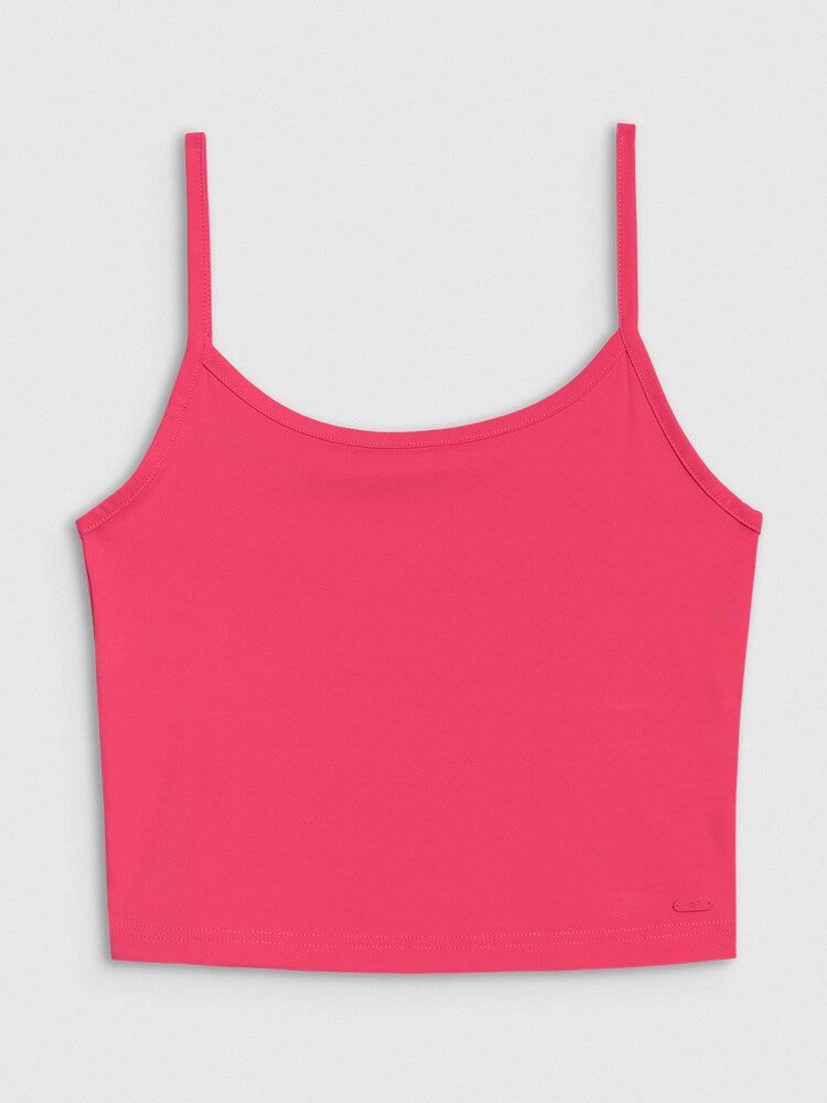 Crop-top slim damski - fioletowy