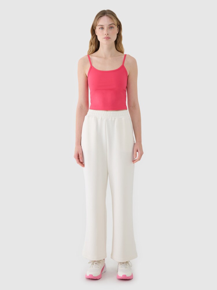 Crop-top slim damski - fioletowy