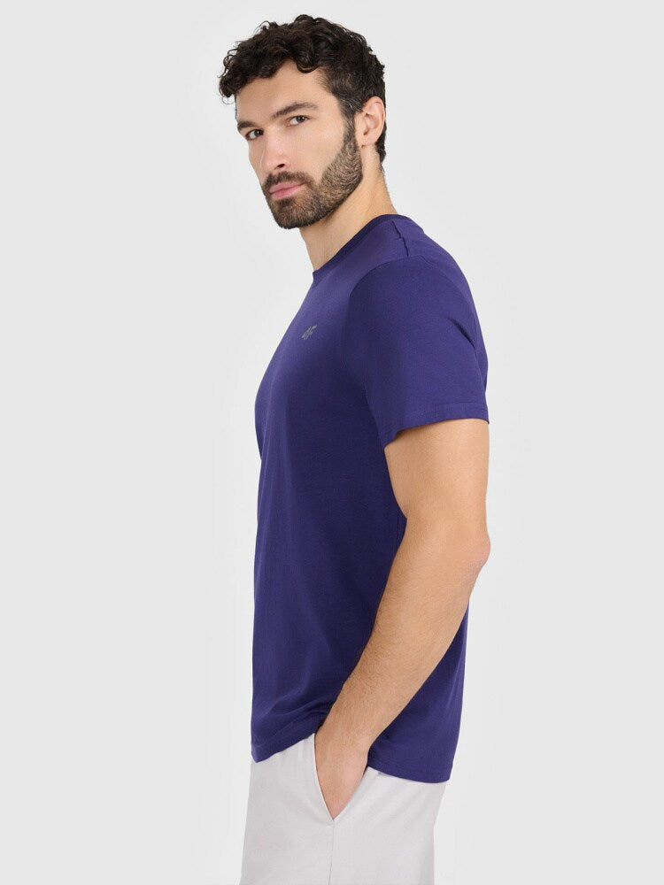 T-shirt regular gładki męski - szary