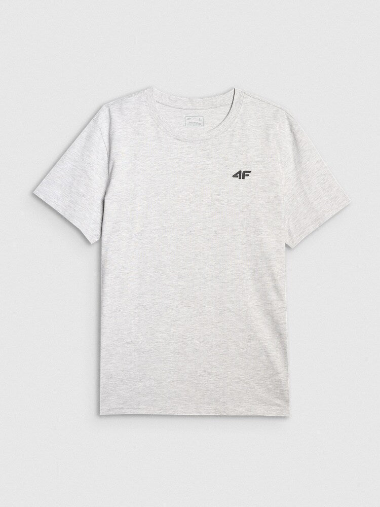 T-shirt regular gładki męski - szary