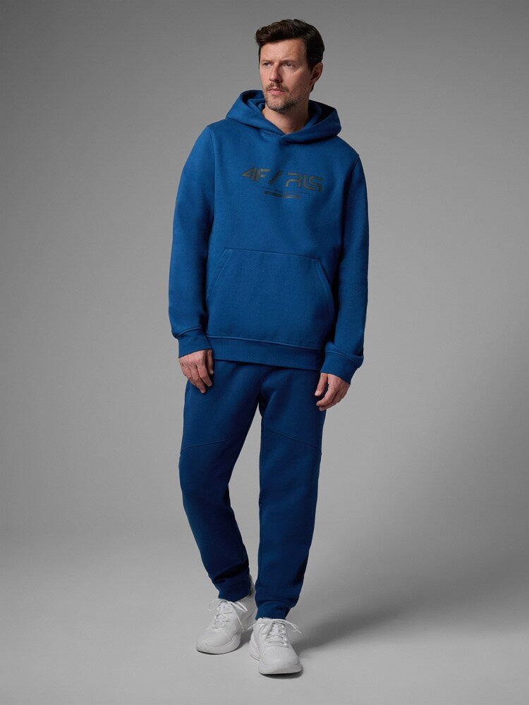 Bluza dresowa regular z kapturem męska FIVO x Robert Lewandowski - czarna