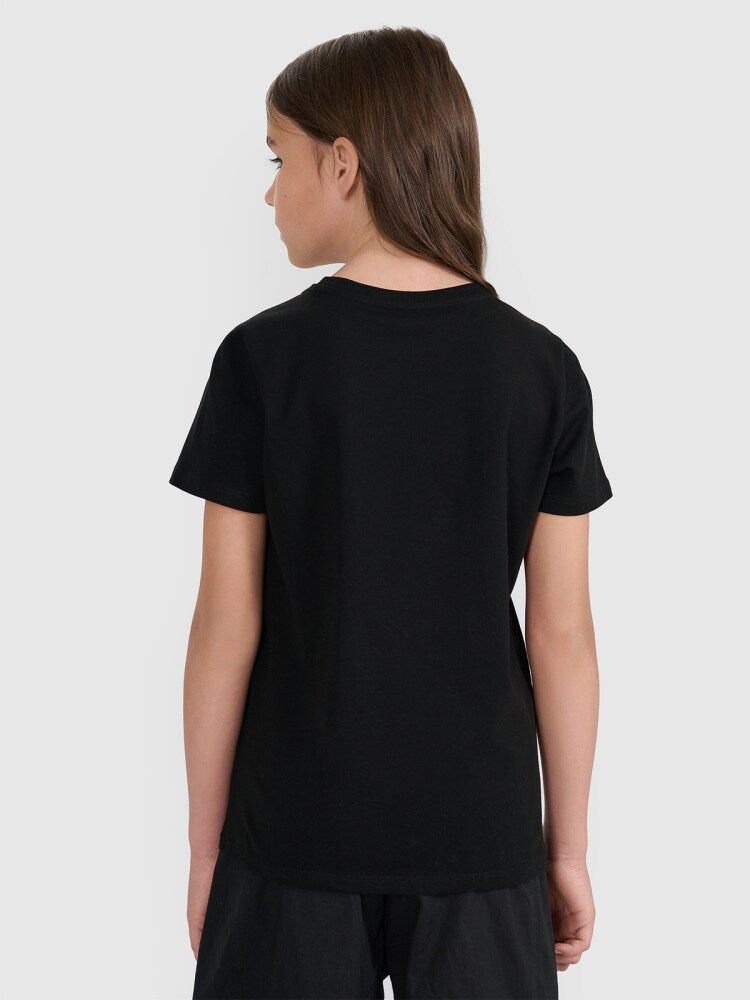 T-shirt regular z nadrukiem dziewczęcy - czarny