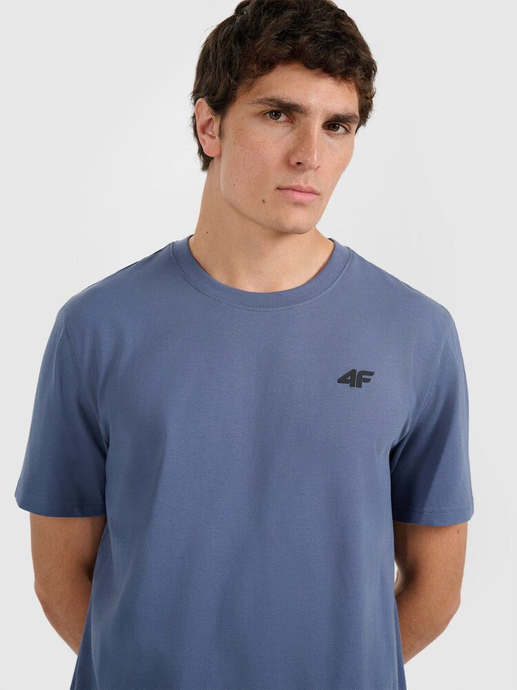 T-shirt regular gładki męski - czarny