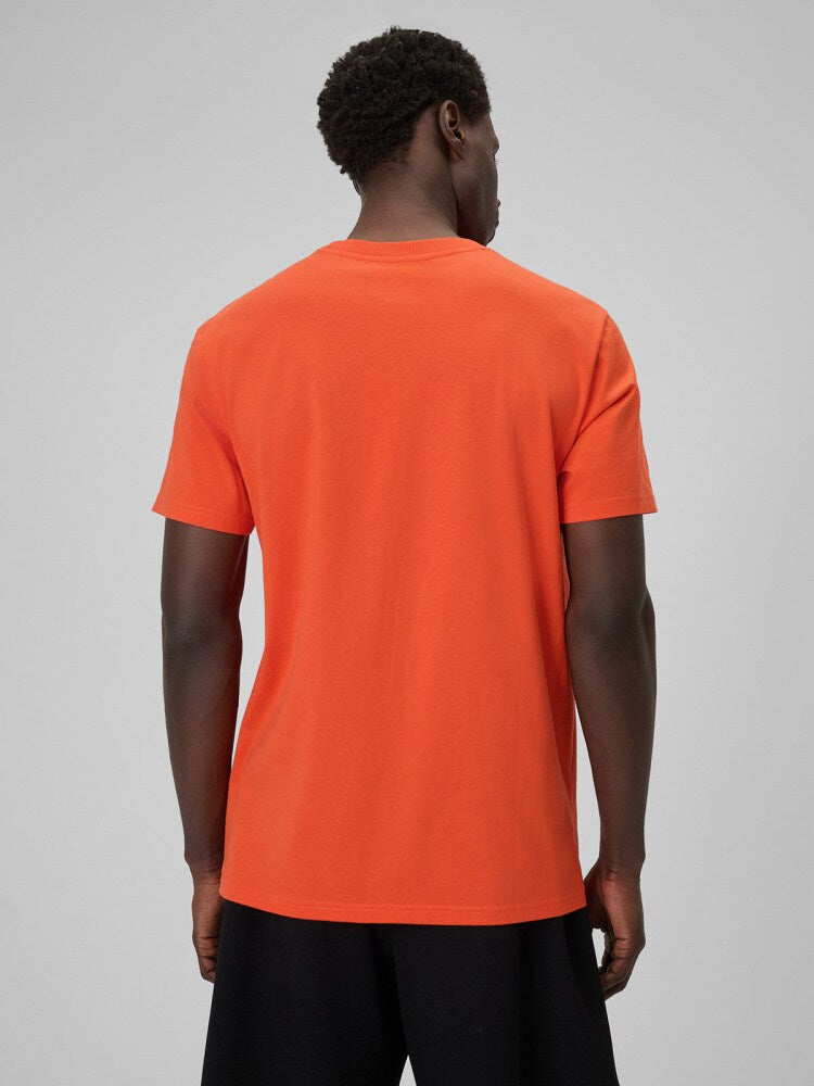 T-shirt regular z nadrukiem męski - niebieski