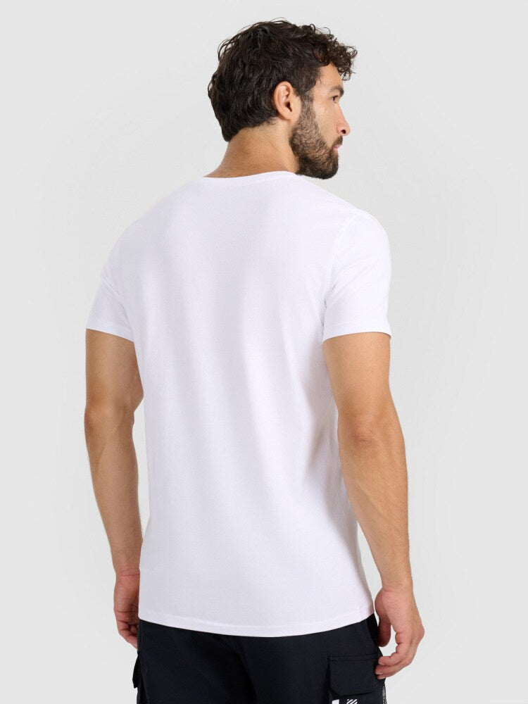 T-shirt slim gładki męski - czarny