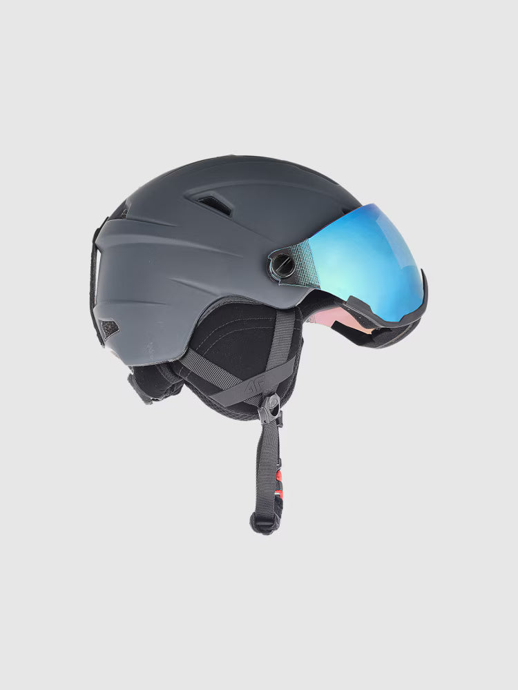 Kask narciarski z goglami uniseks - szary