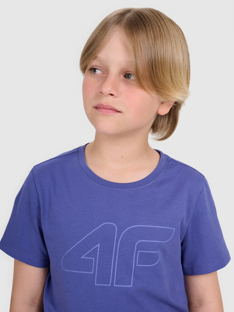 T-shirt regular z nadrukiem chłopięcy - niebieski