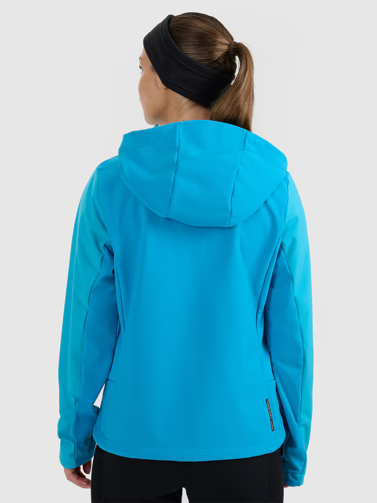 Kurtka softshell wiatroodporna membrana 8000 damska - niebieska