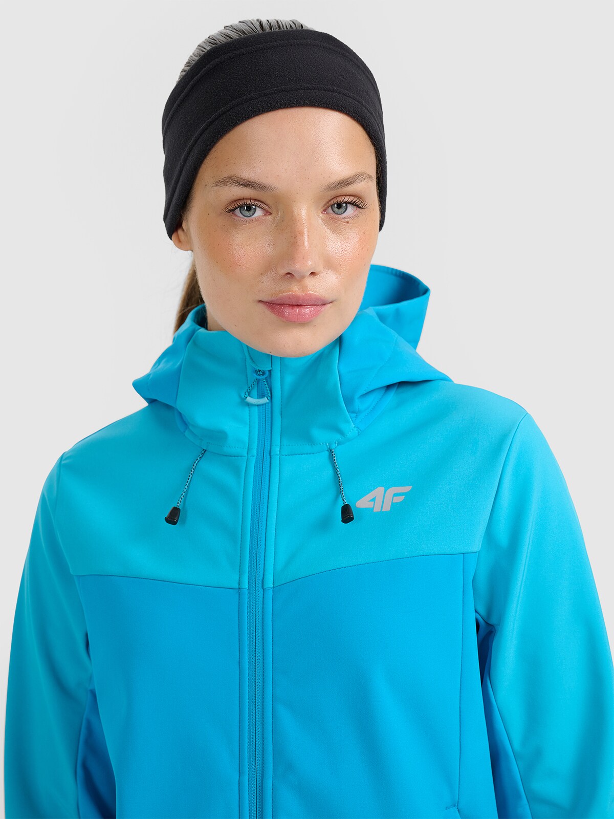 Kurtka softshell wiatroodporna membrana 8000 damska - niebieska
