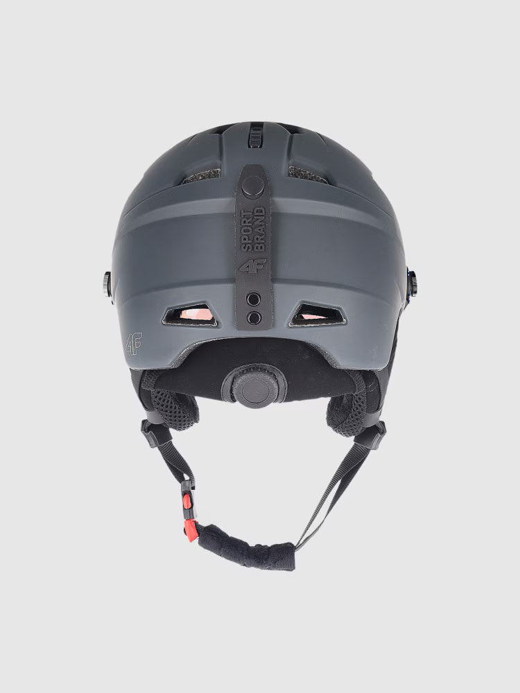 Kask narciarski z goglami uniseks - szary