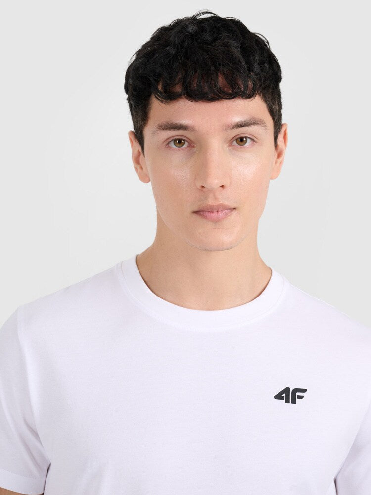 T-shirt regular gładki męski (2-pack) - czarny