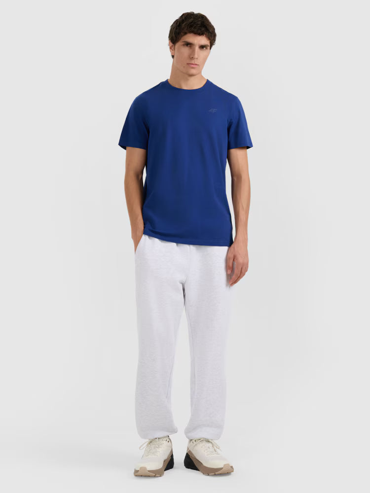 T-shirt regular gładki męski (2-pack) - czarny