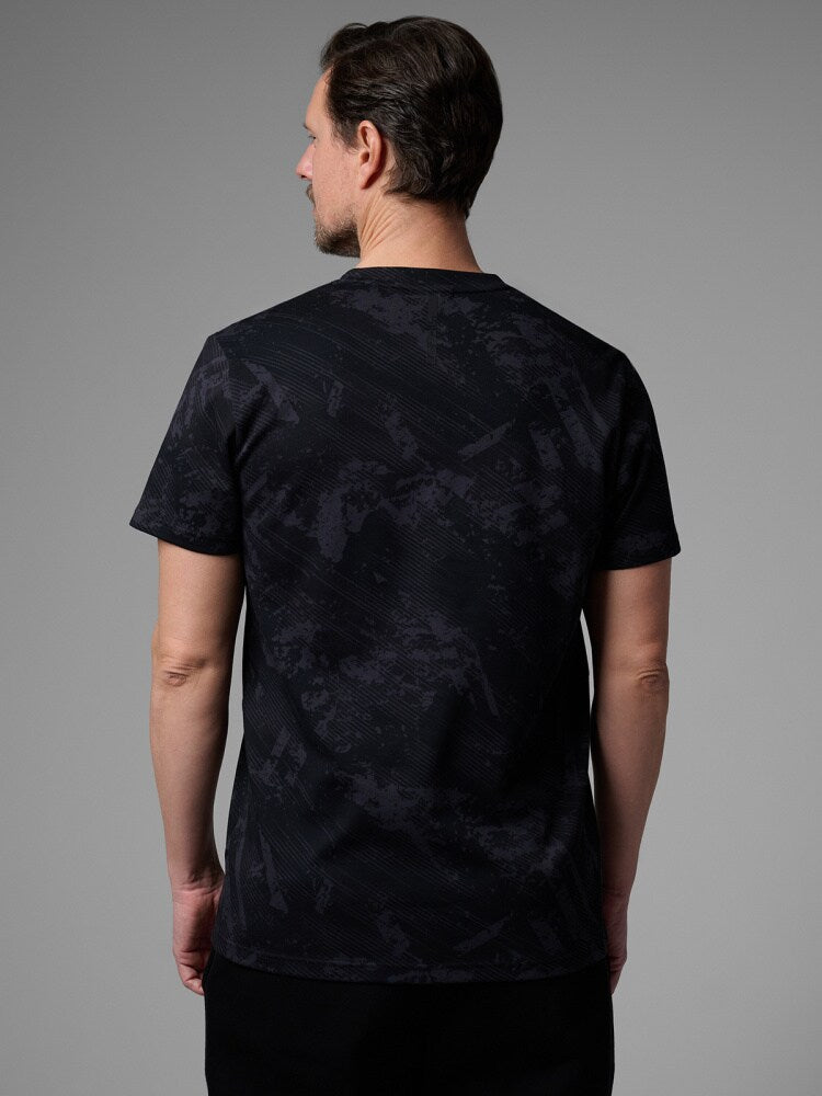 T-shirt regular z nadrukiem męski 4FIVO x Robert Lewandowski - czarny