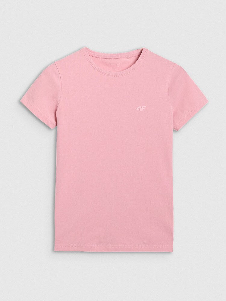 T-shirt slim gładki damski - granatowy