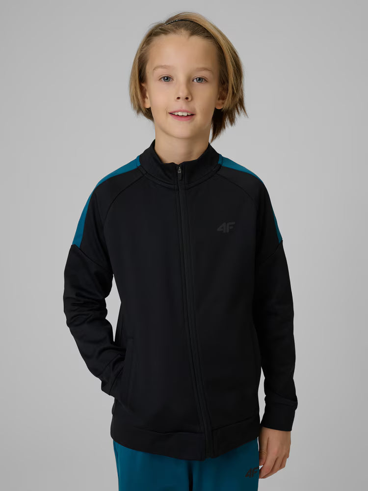 Bluza sportowa regular bez kaptura chłopięca - turkusowa