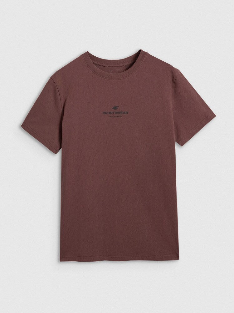 T-shirt regular z nadrukiem męski - szary