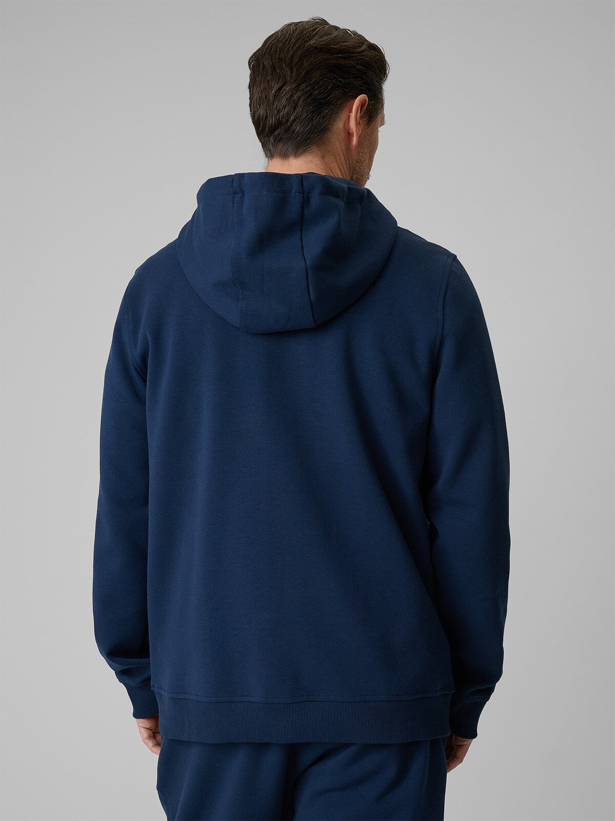 Bluza dresowa regular z kapturem męska - granatowa