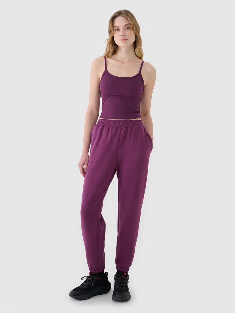 Crop-top slim damski - fioletowy