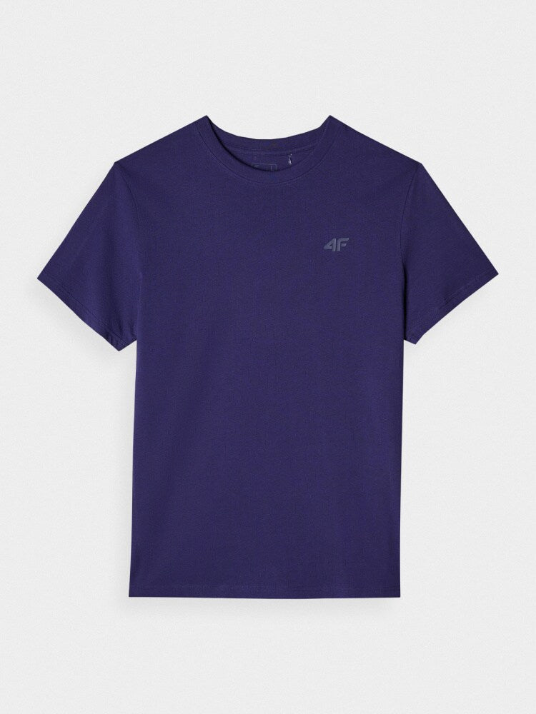 T-shirt regular gładki męski - szary