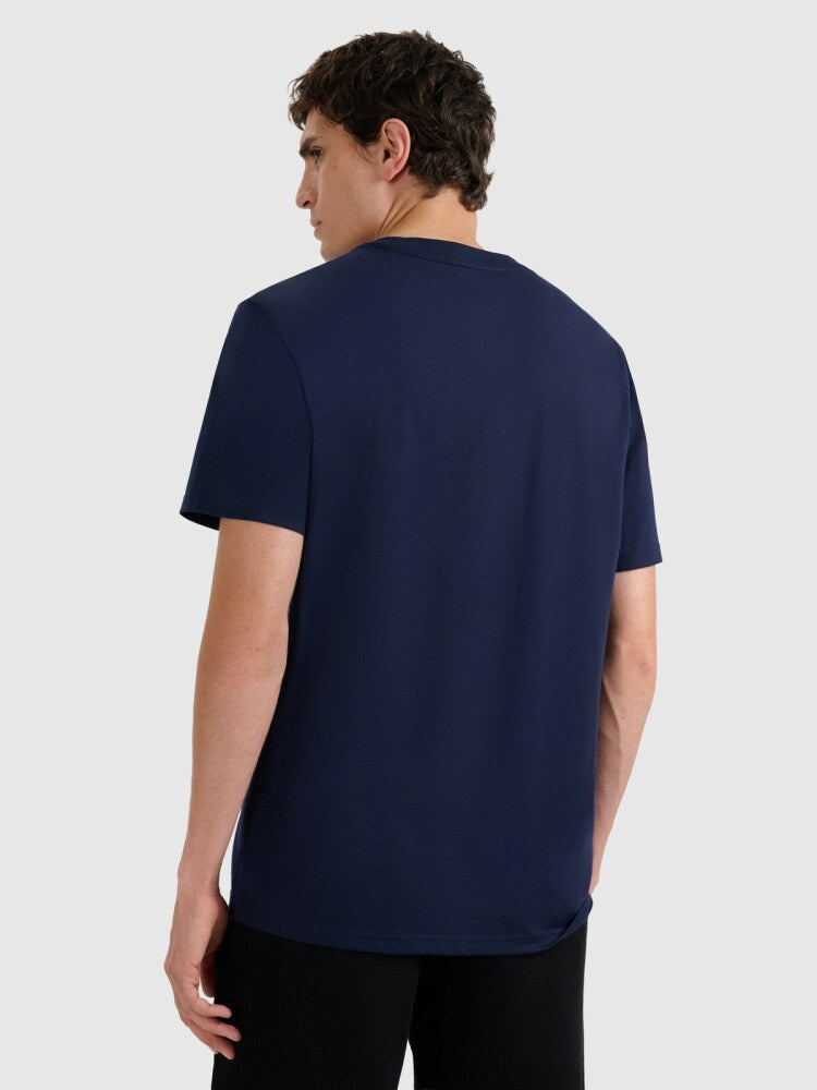 T-shirt regular gładki męski - czarny