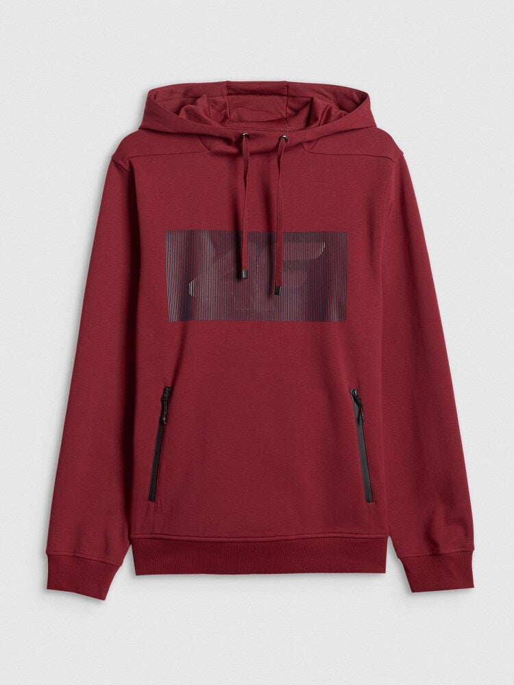 Bluza dresowa regular z kapturem męska - granatowa