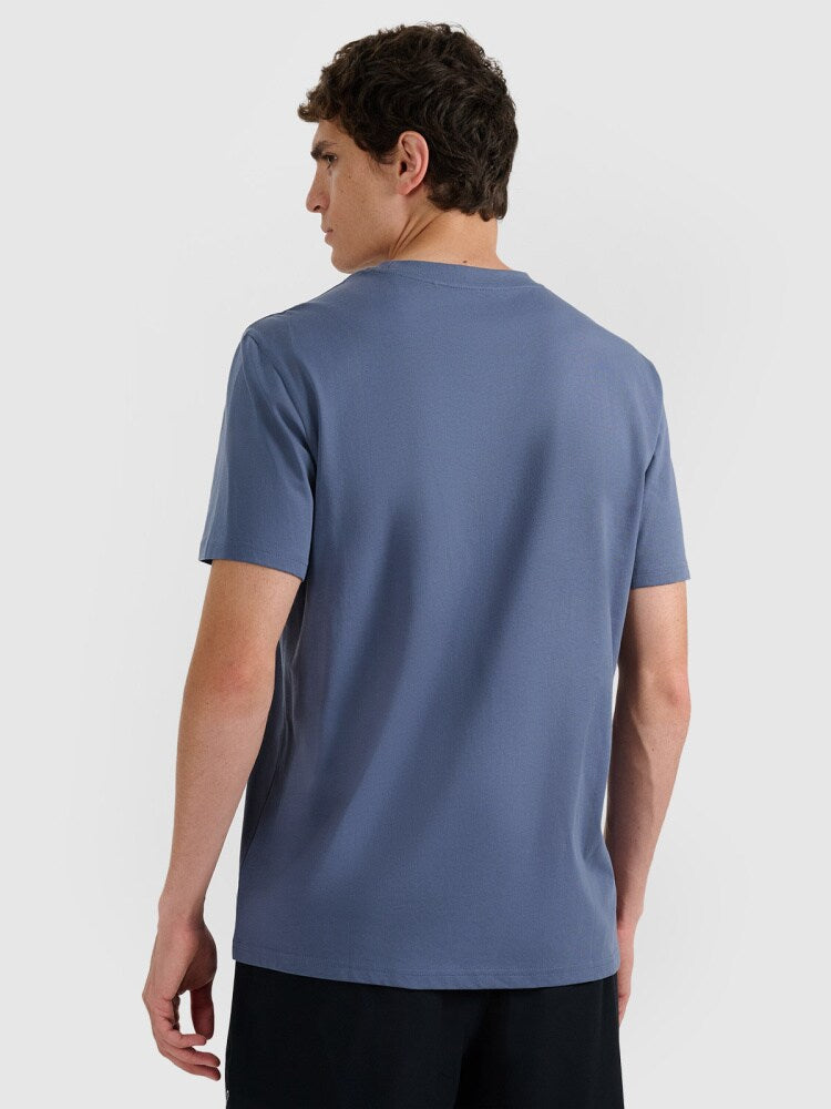 T-shirt regular gładki męski - czarny