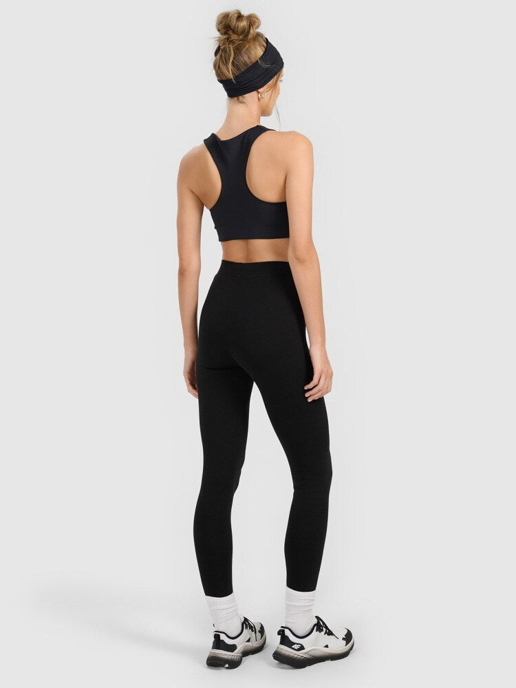 Legginsy dzianinowe damskie - czarne