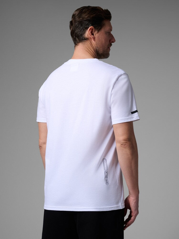 T-shirt regular z nadrukiem męski 4FIVO x Robert Lewandowski - czarny